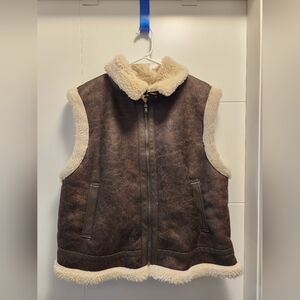 Brown Shearling Vest